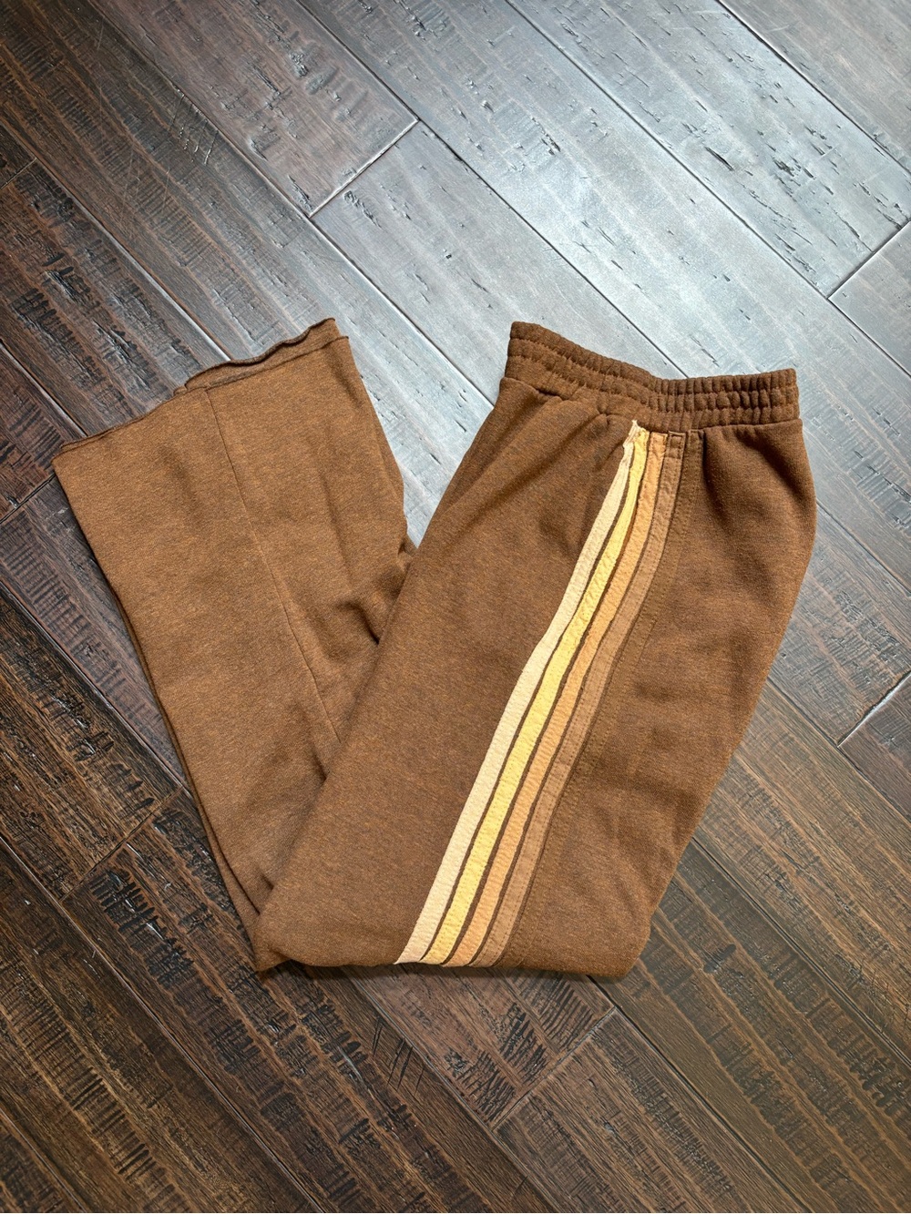 Aviator Nation Chocolate Espresso 5 Stripe Wide Leg Sweatpants